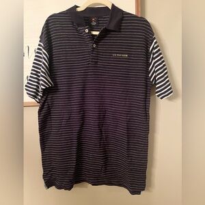 NWOT U.S. Polo Assn. Men's navy Striped Polo